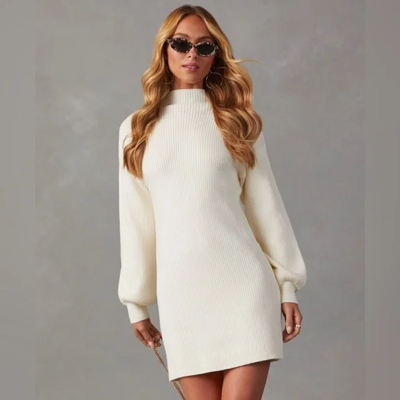 VICI Dolls Anastasia Mock Neck Knit Cream Sweater Dress Medium Last one!! - Picture 3 of 5